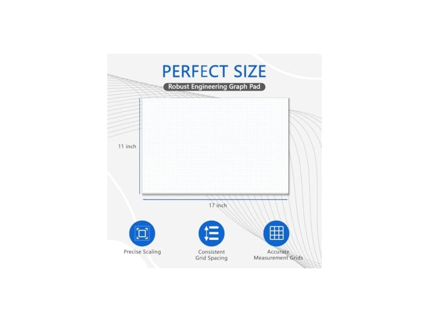 Large Grid Paper Printable Pdf Mr Pen Large Graph Paper Pads 11 X 17 Inches 22 Sheets 5x5 5 Squares Per Inch Blueprint 11 X 17 Grid Paper Pad Math Notebook Extra Large Grid Paper