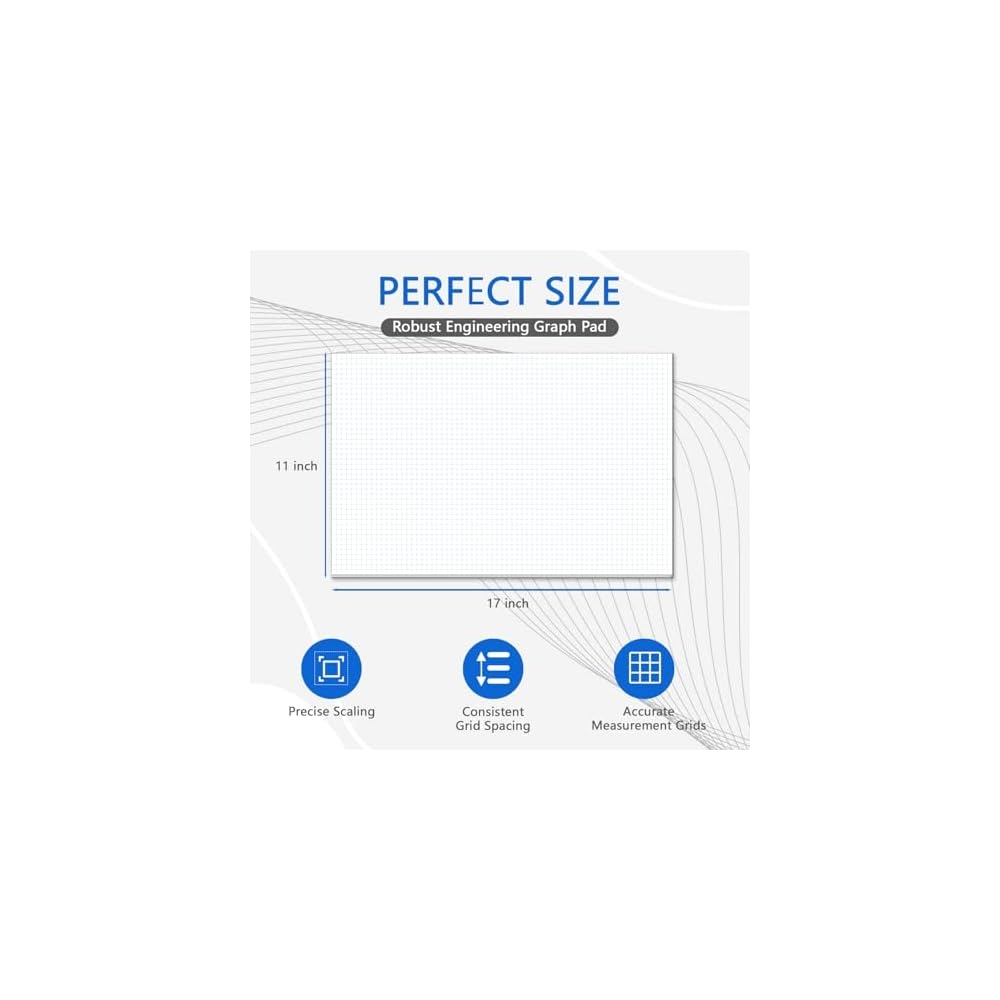 Large Grid Paper Printable Pdf Mr Pen Large Graph Paper Pads 11 X 17 Inches 22 Sheets 5x5 5 Squares Per Inch Blueprint 11 X 17 Grid Paper Pad Math Notebook Extra Large Grid Paper