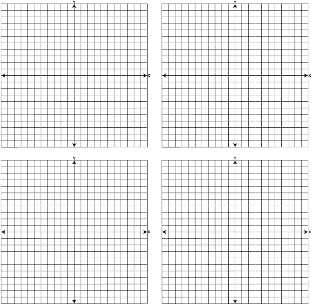 Four Quadrant Graph Paper Drawing