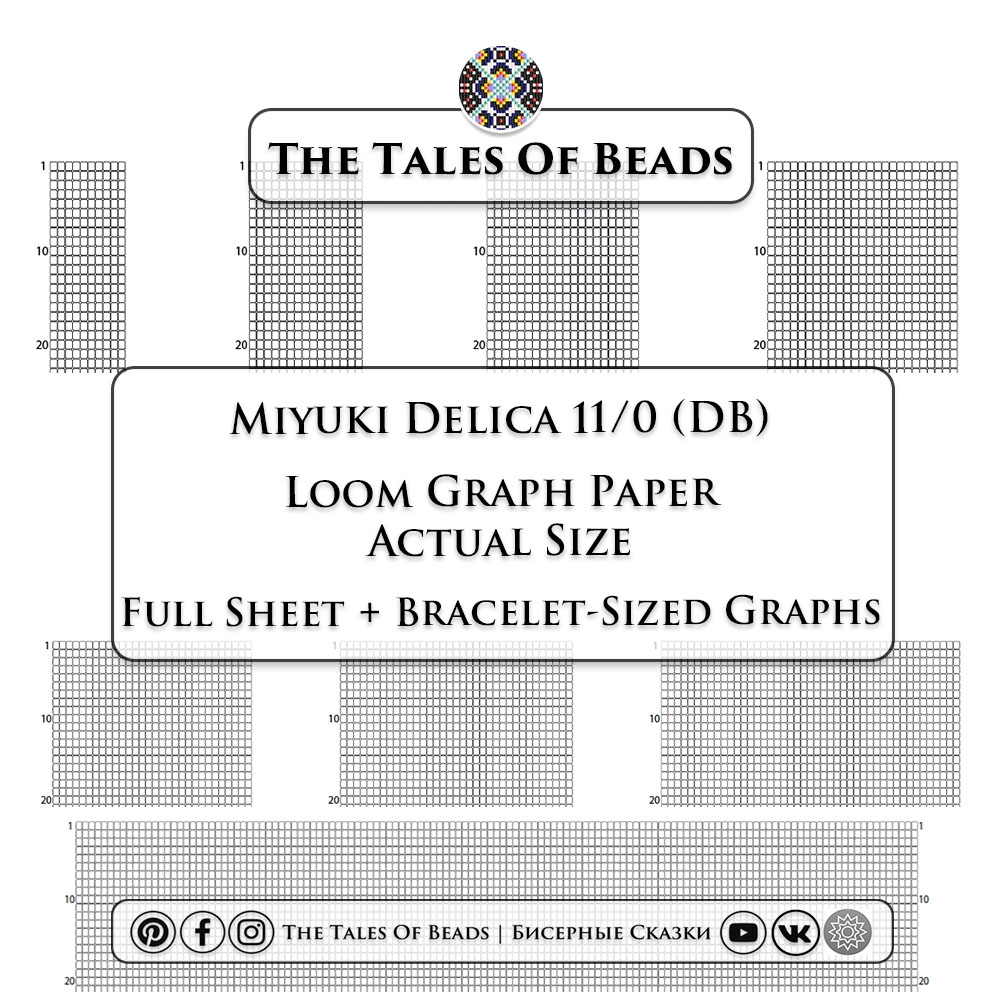 Loom Graph Paper Miyuki Delica 11 0 Actual Size Beading Graphs