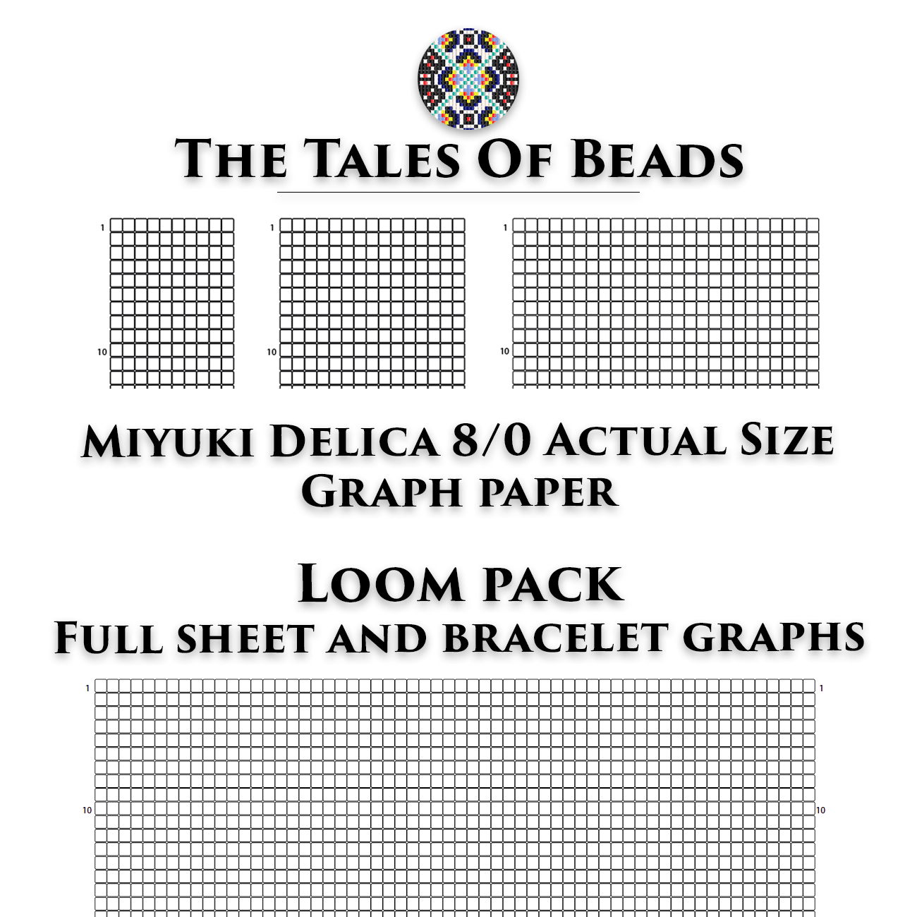 Loom Graph Paper Miyuki Delica 8 0 Actual Size Seed Bead Graph Paper Crealandia