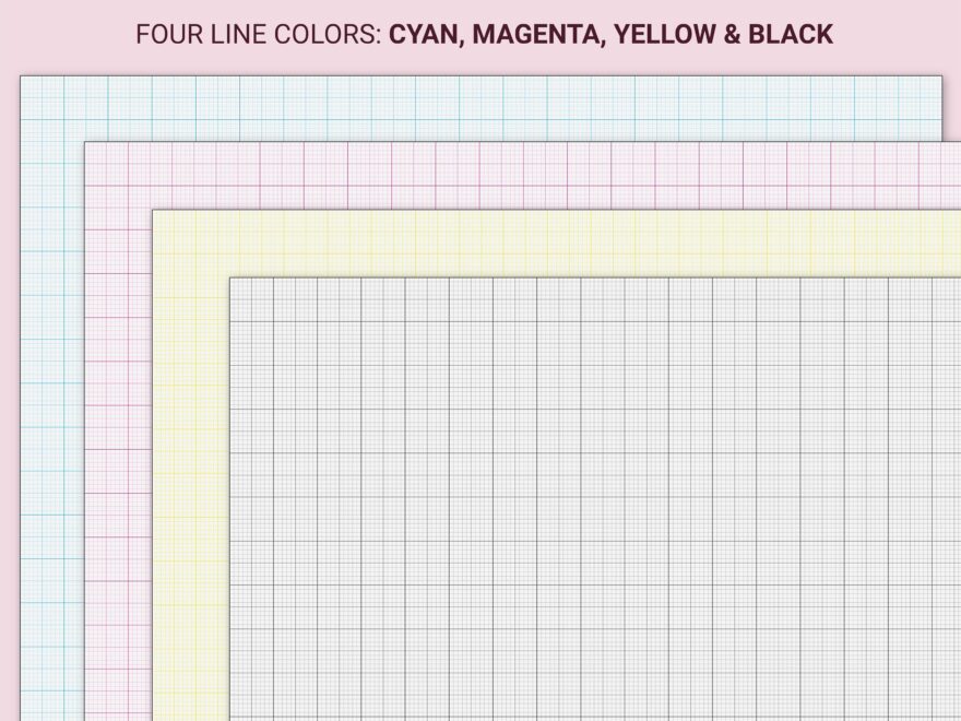 Millimeter Graph Paper Printable Marginless A4 Guides At 1 5 10 Mm Cyan magenta yellow black Etsy Hong Kong