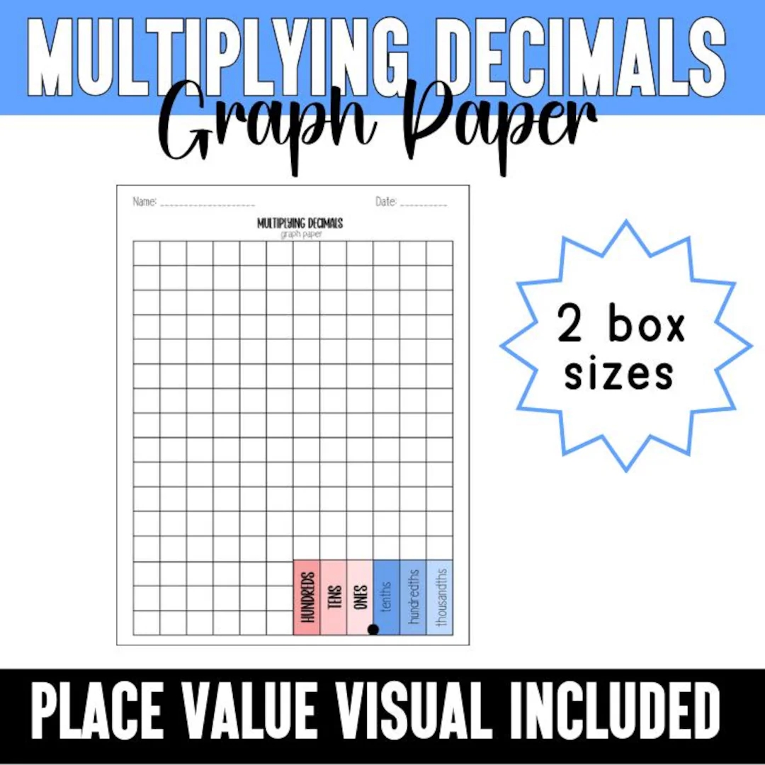 Multiplying Decimals Graph Paper Graphic Organizer Place Value Reference Sheet Multiplication Scaffold Multiplying Decimals Scaffold Etsy