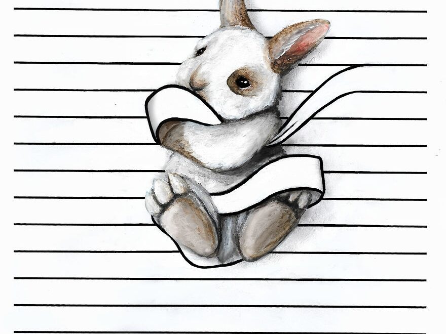 My 8 Animal Drawings On Lined Dotted And Graph Paper Are Made To Look Like They Are Playing On The Page Bored Panda