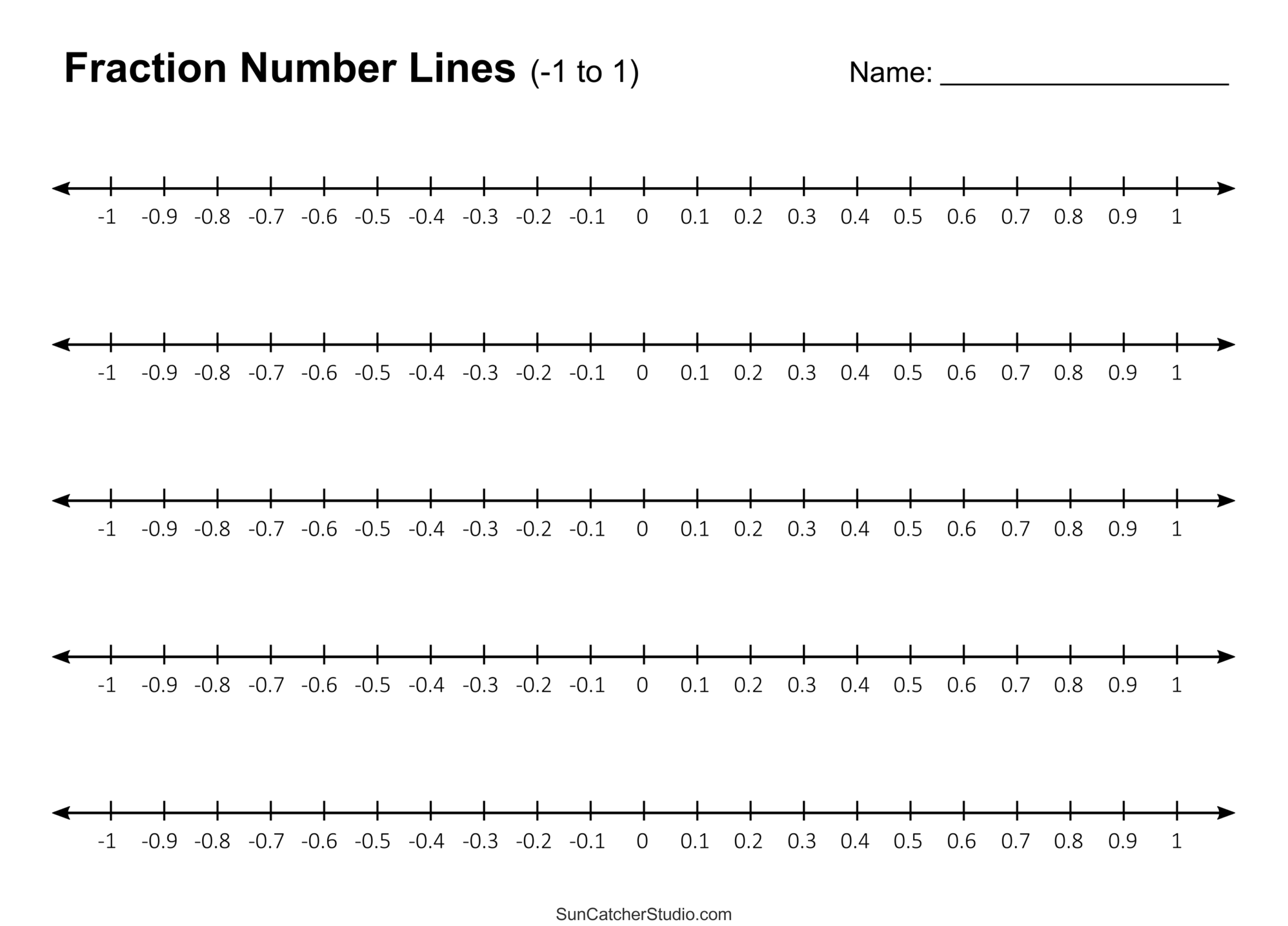 Number Lines Integers Decimals Blank Missing Numbers Free Printables Monograms Design Tools Patterns DIY Projects