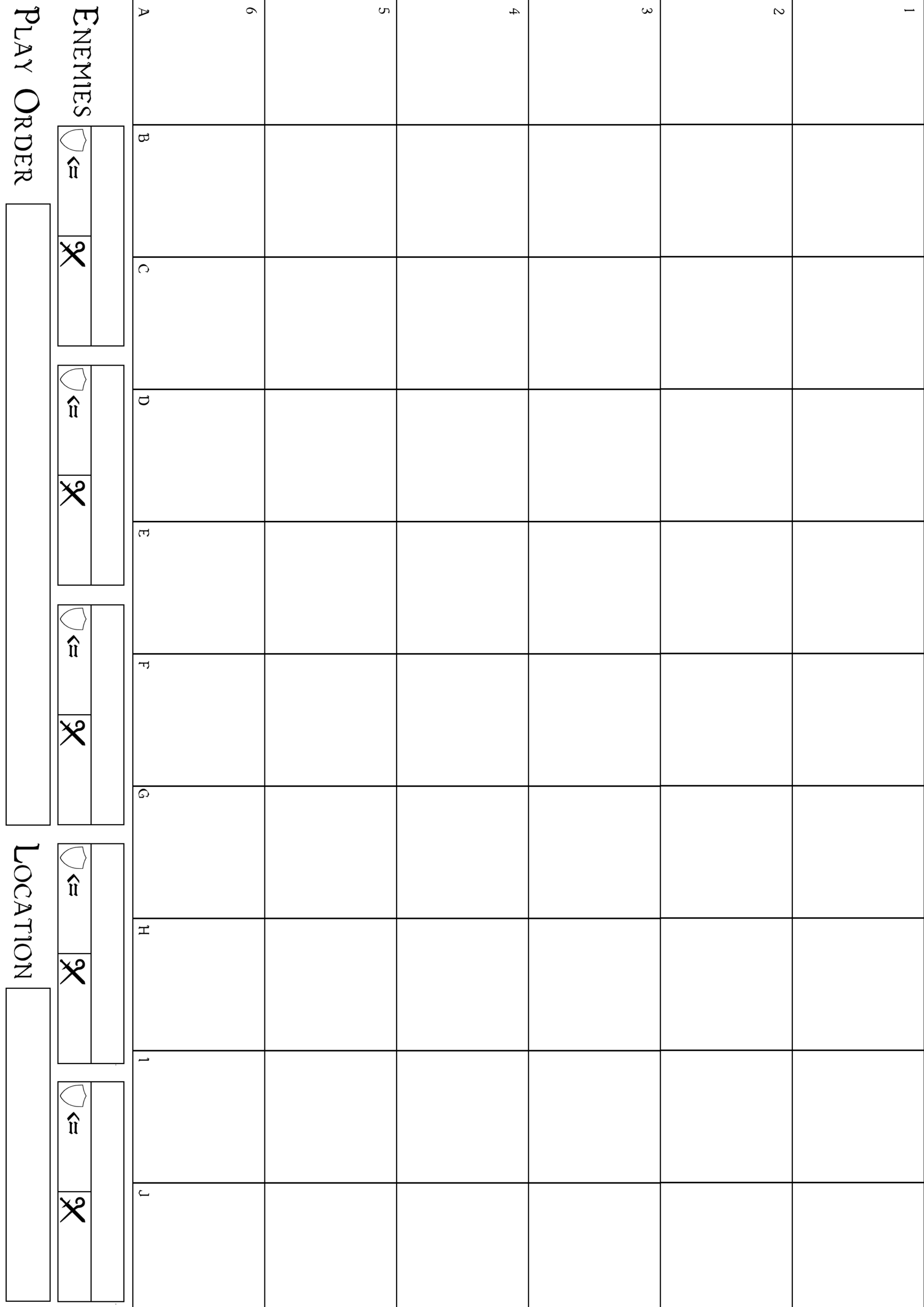 OC Blank Small Scale Battle Map A4 With Added Stat Tracking R DnD