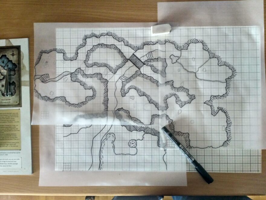OC Homemade Grid And LMoP Map On Tracing Paper R DnD