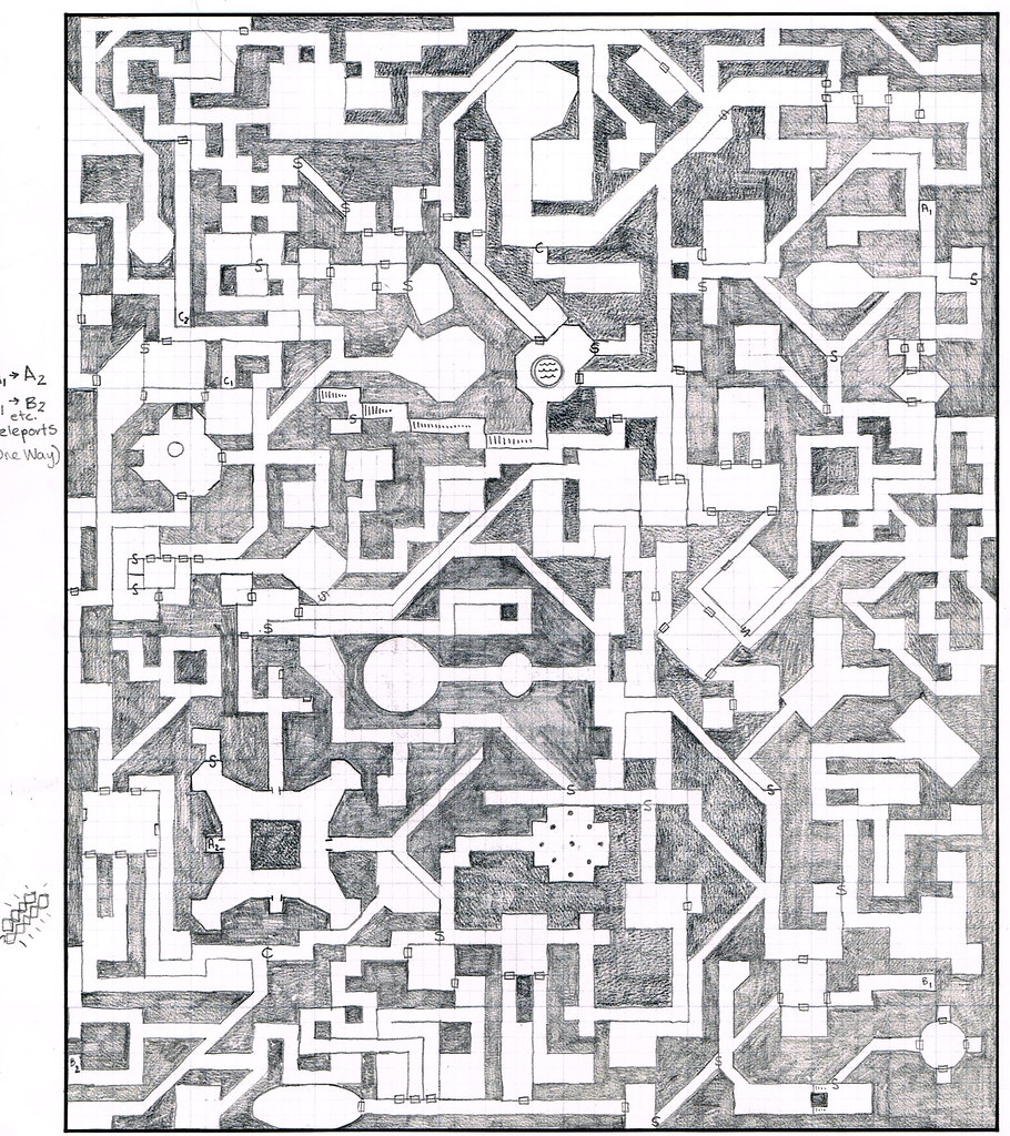 Graph Paper Dungeon Map