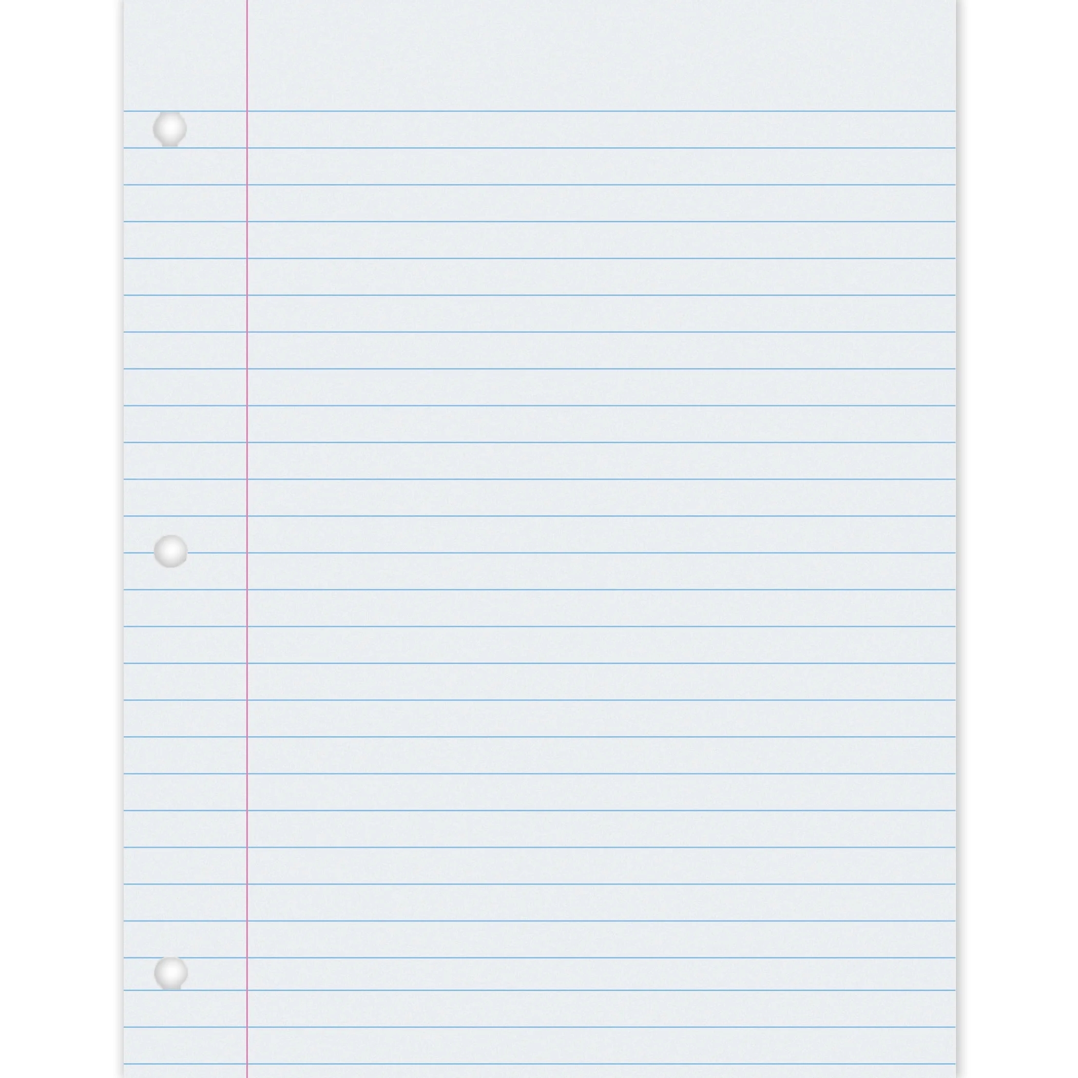 Pacon Composition Paper White 3 Hole Punched Red Margin 3 8 Ruled 8 1 2 X 11 500 Sheets Walmart