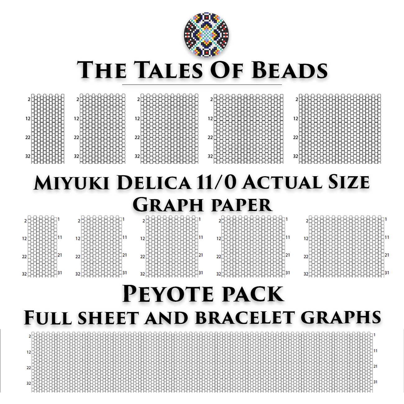 Peyote And Brick Stitch Graph Paper Miyuki Delica 11 0 Actual Size Seed Bead Graph Paper Crealandia