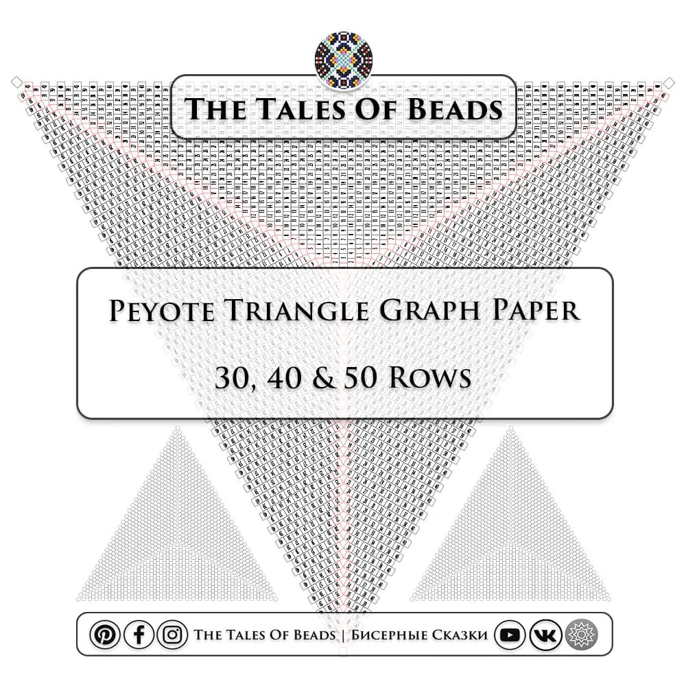 Peyote Triangle Graphs Seed Bead Graph Paper Crealandia