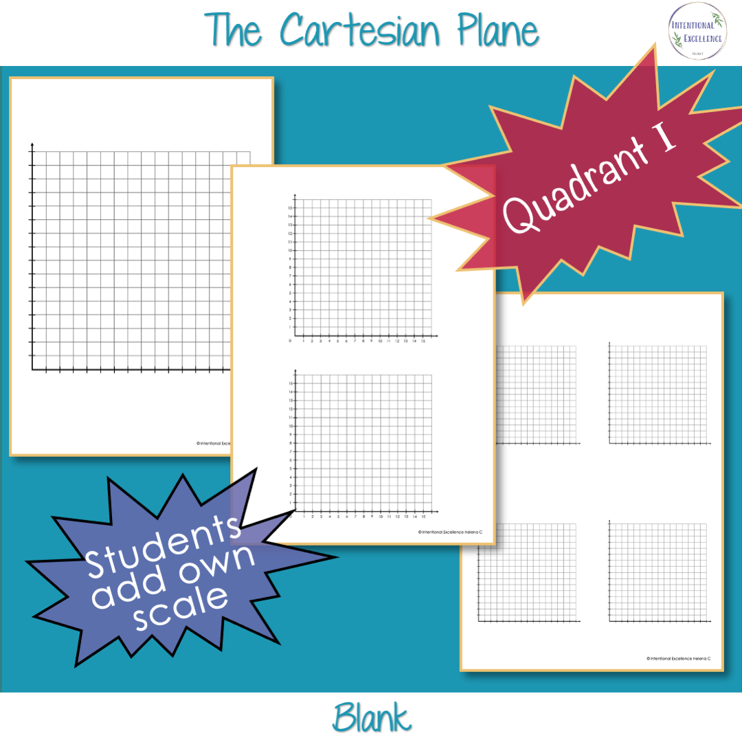 Plotting Coordinates Cartesian Plane BLANK Grids 1 And 4 Quadrant Graphs Teacher Professional Development
