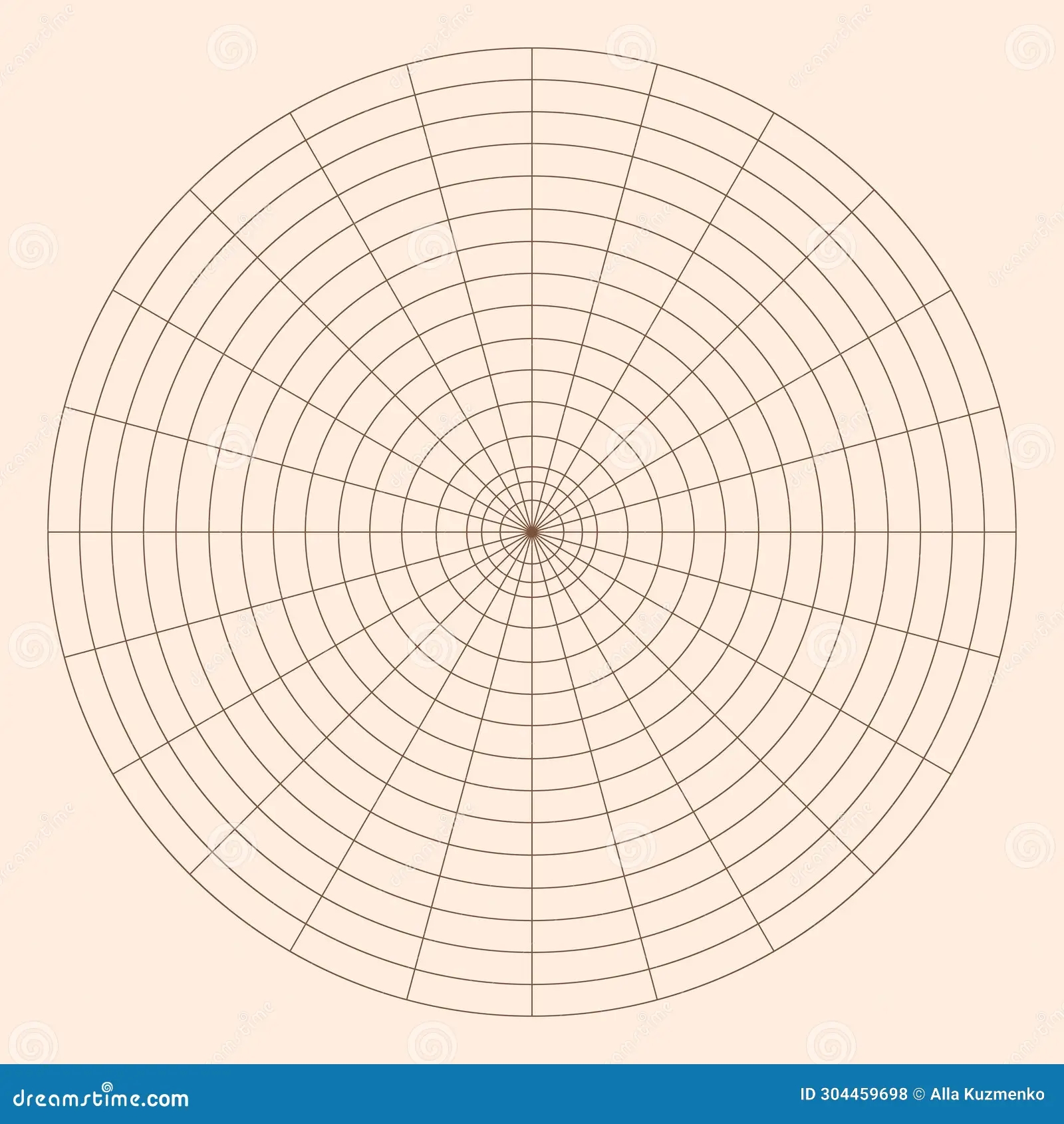 Polar Coordinate Circular Grid Isolated On White Background 360 Degrees Scale Blank Polar Graph Paper Stock Vector Illustration Of Notepaper School 304459698