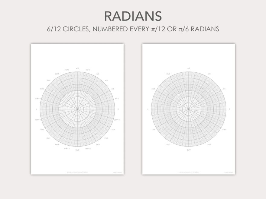 Polar Graph Paper Templates PDF Digital Printable Etsy