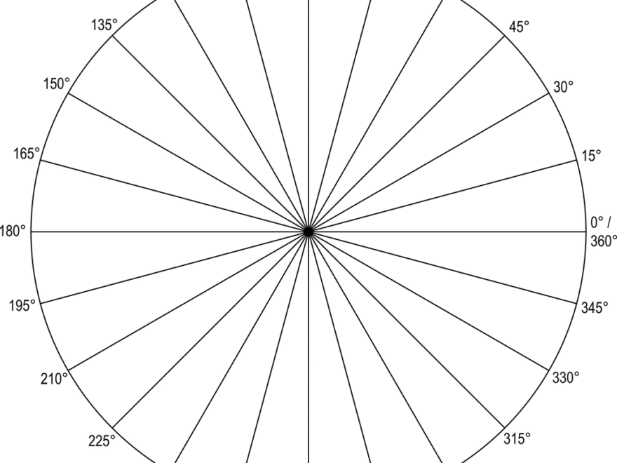 Polar Grid In Degrees With Radius 1 ClipArt ETC