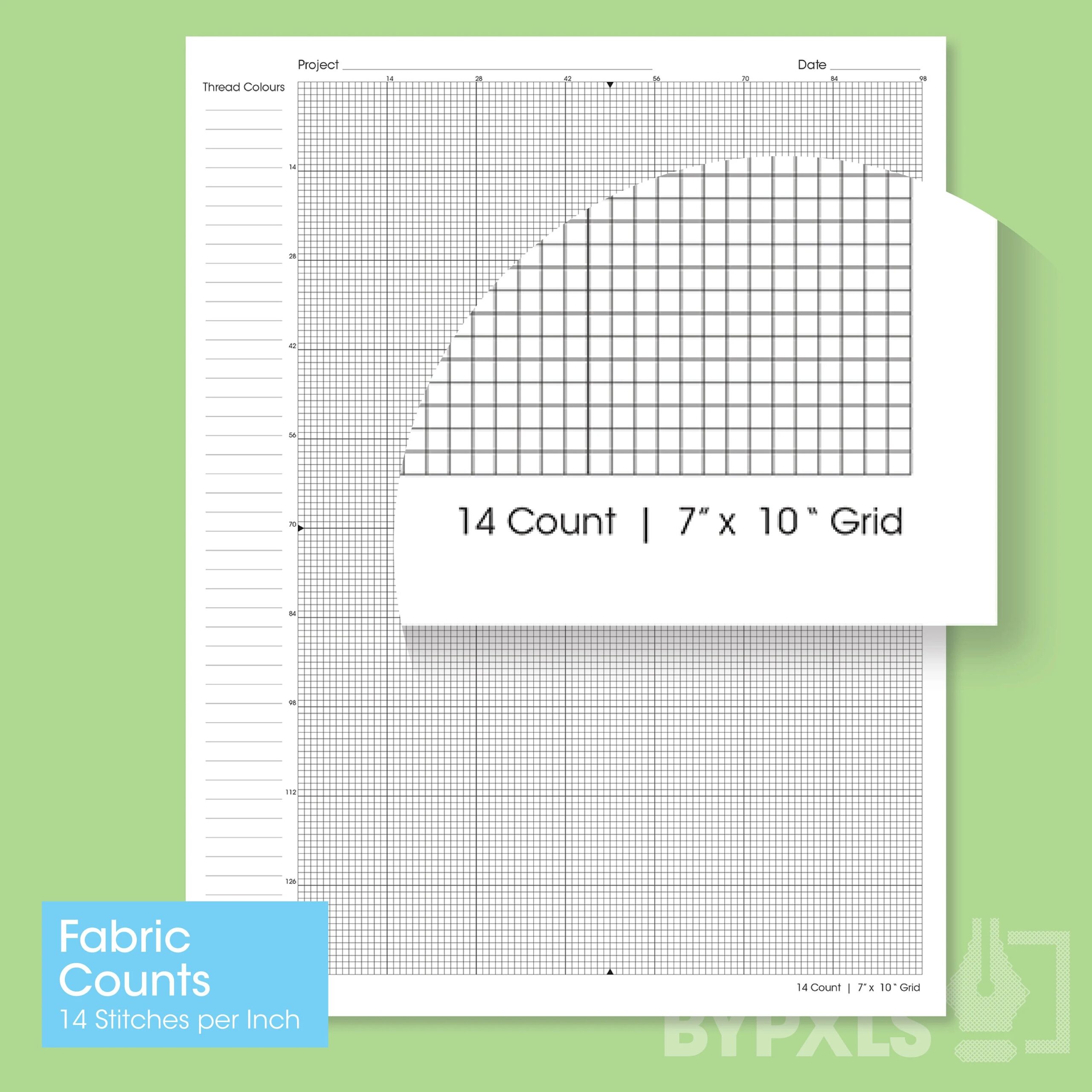 PRINTABLE Aida 14 Cross Stitch Graph Paper Letter a4 14 Fabric Counts PDF Instant Download Etsy