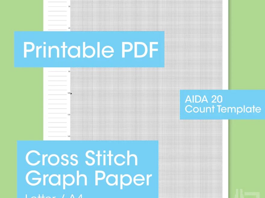 PRINTABLE Aida 20 Cross Stitch Graph Paper Letter a4 20 Fabric Counts PDF Instant Download Etsy
