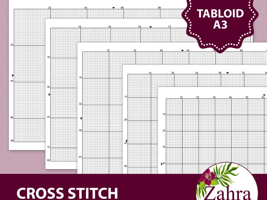 PRINTABLE Cross Stitch Graph Paper Tabloid a3 Format From 10 To 22 Count PDF Download Etsy
