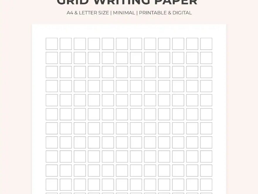 Printable Digital Grid Writing Paper Kong Ge Manuscript Paper Manuscript Essay Paper Chinese Writing Hanzi Practice A4 Letter Etsy