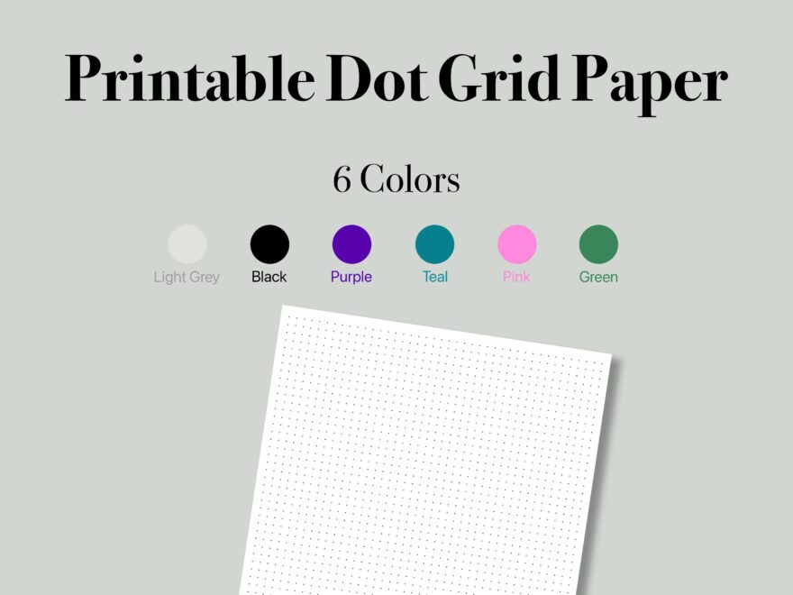 Printable Dot Grid Paper 6 Colors US Letter A4 A5 PDF Etsy