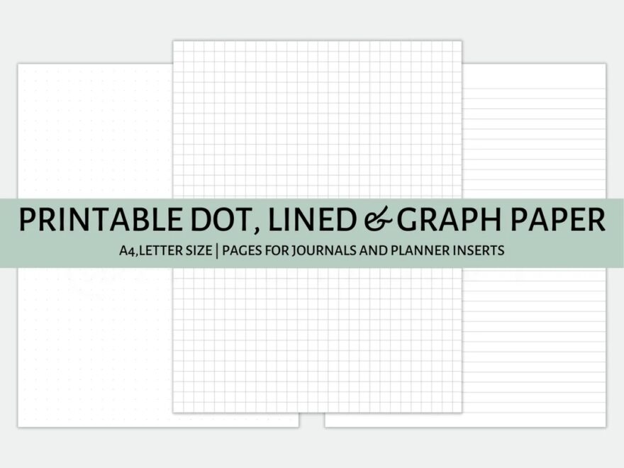 Printable Dot Paper Printable Lined Paper Printable Grid Paper Printable Graph Paper Letter Writing A5 A4 Letter PDF Printable Inserts Etsy