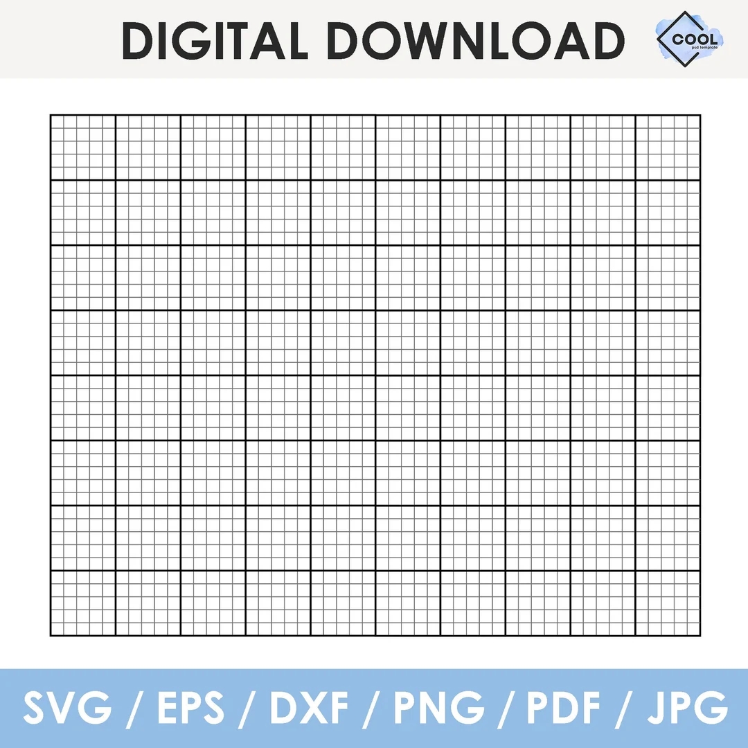 Printable Graph Grid Cross Stitch Paper 1 5 Inch 5 Lines Per Inch With 1 Inch Grid Pdf Svg Png Instant Download Etsy