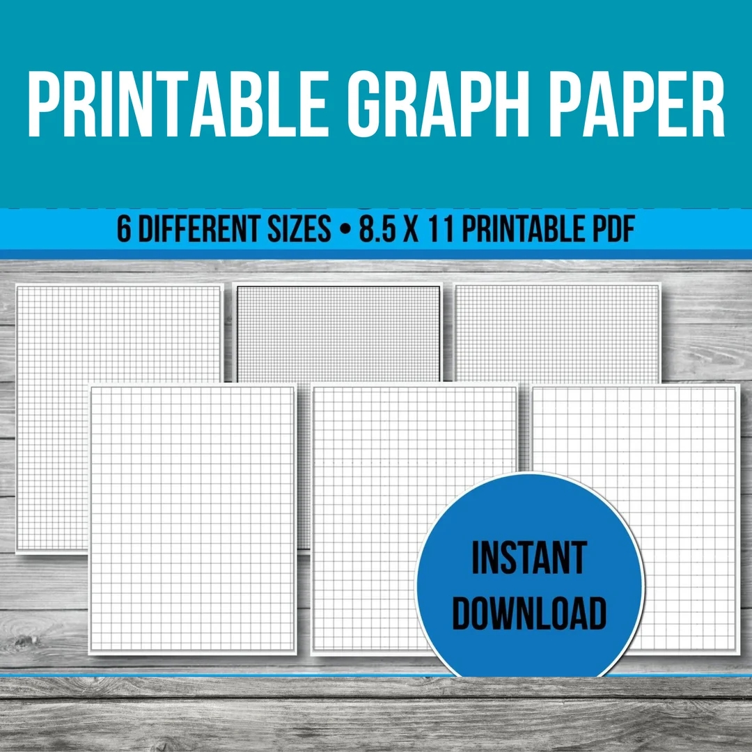 Printable Graph Grid Paper Printable Paper Journal Paper Printable PDF Digital Download Etsy