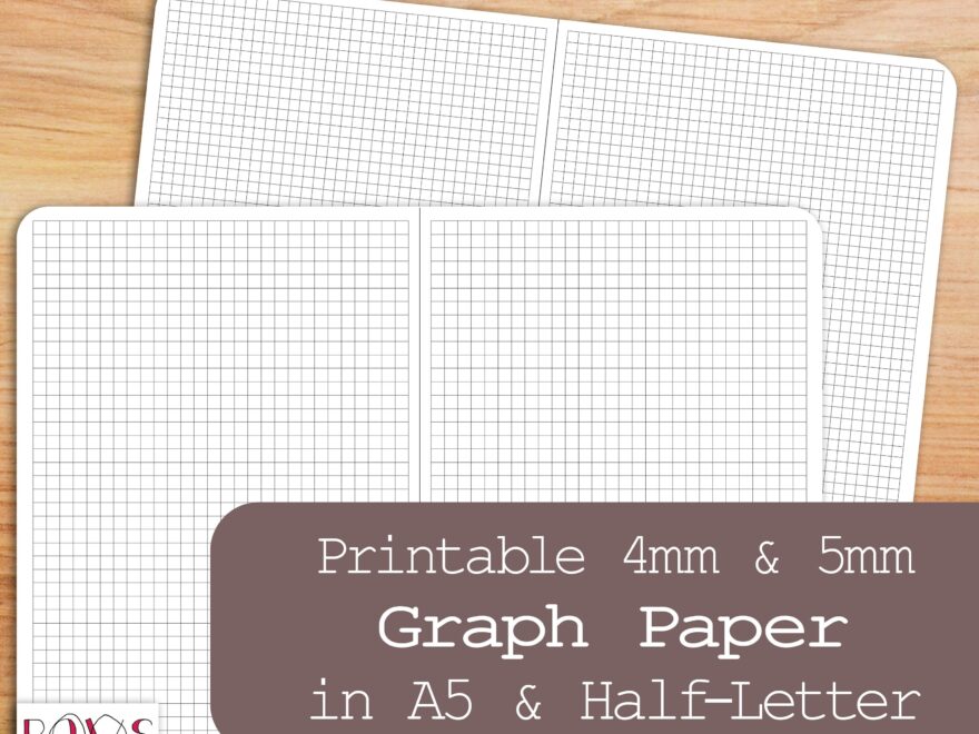 Printable Graph Paper Grid Paper 4 Printables A5 Half Letter Planner Inserts Bullet Journal Filofax Planner Refill Maths Etsy