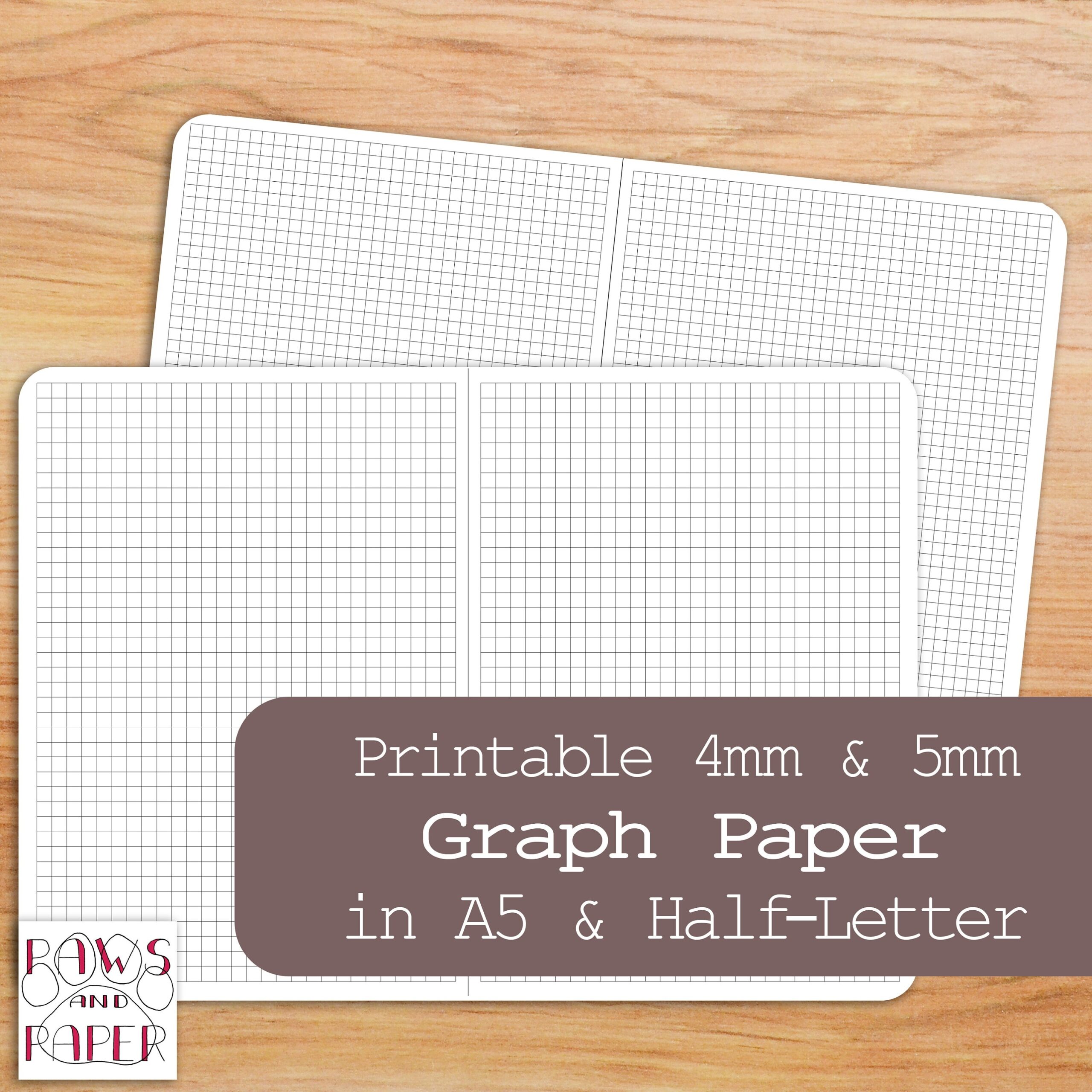 Printable Graph Paper Grid Paper 4 Printables A5 Half Letter Planner Inserts Bullet Journal Filofax Planner Refill Maths Etsy