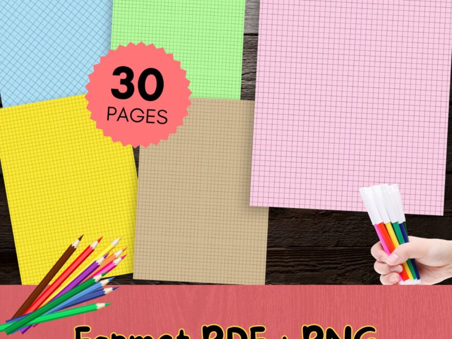 Printable Lined Colored Graph Paper Made By Teachers