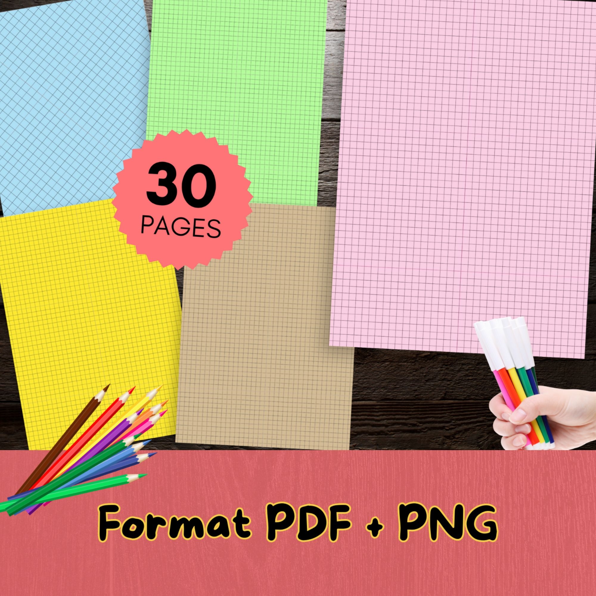 Printable Lined Colored Graph Paper Made By Teachers