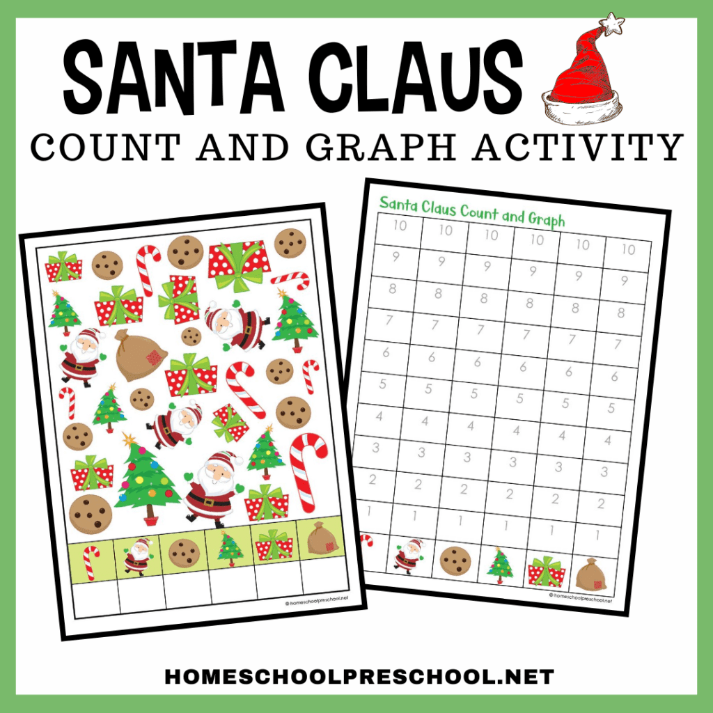 Printable Santa Graphing Worksheets For Preschoolers
