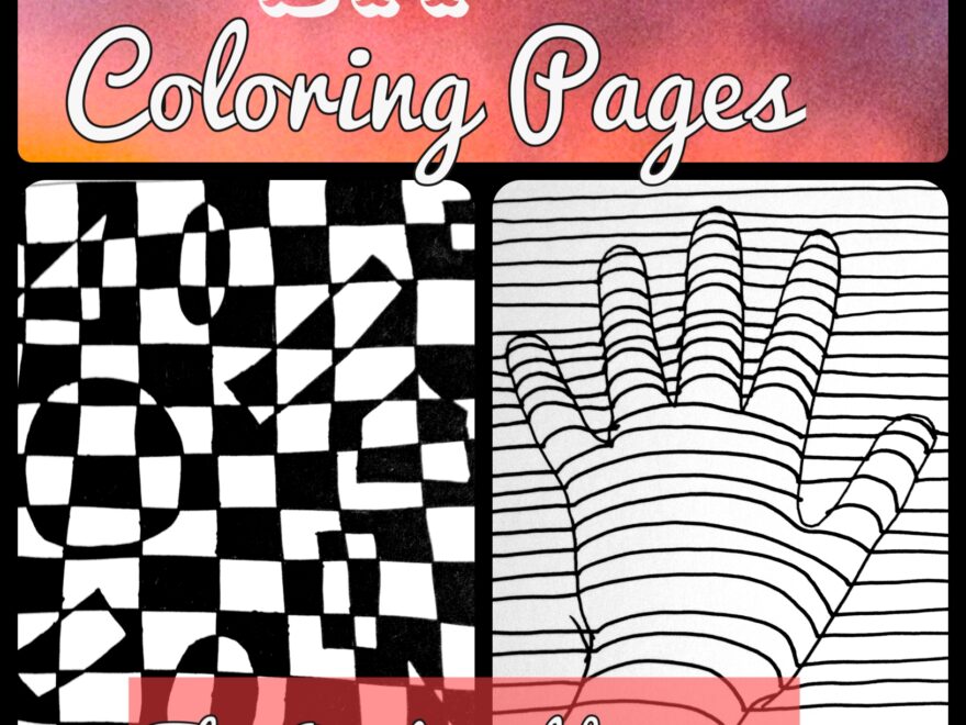 Project Pinterest DIY Coloring Pages Optical Illusion Edition The Amateur Librarian