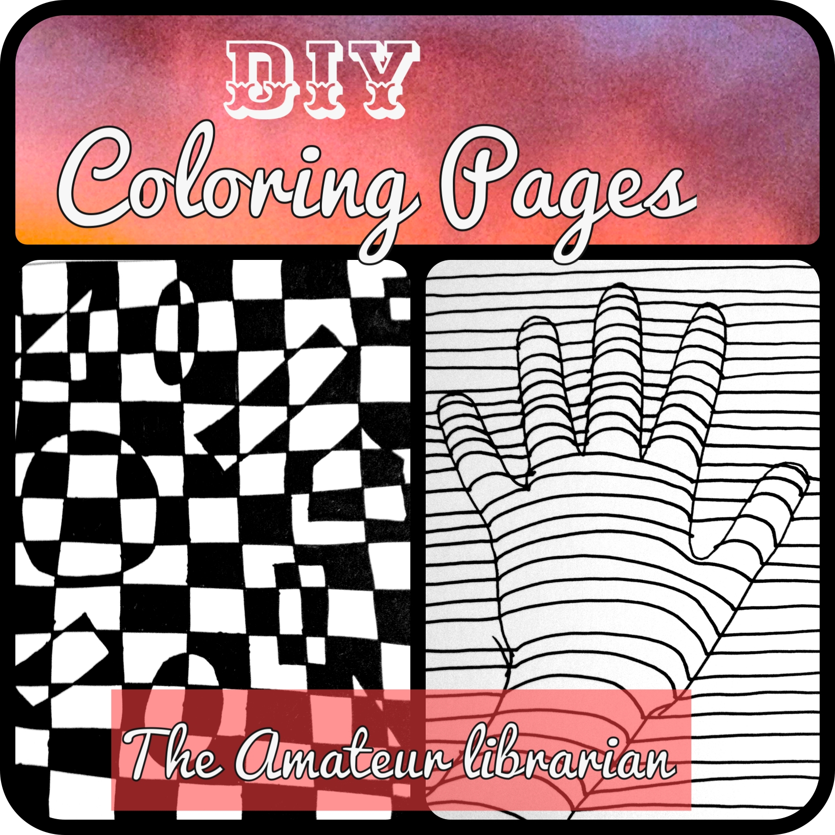 Project Pinterest DIY Coloring Pages Optical Illusion Edition The Amateur Librarian