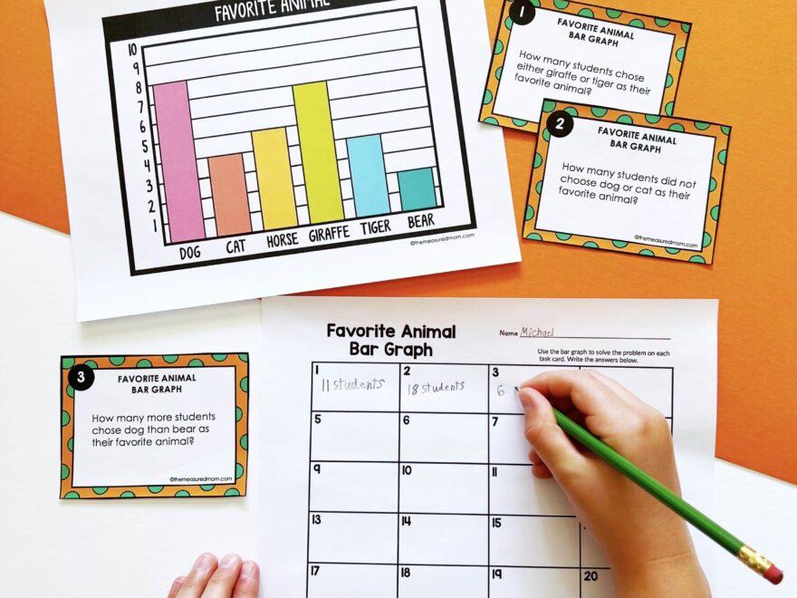 Reading Graphs Task Card Set The Measured Mom