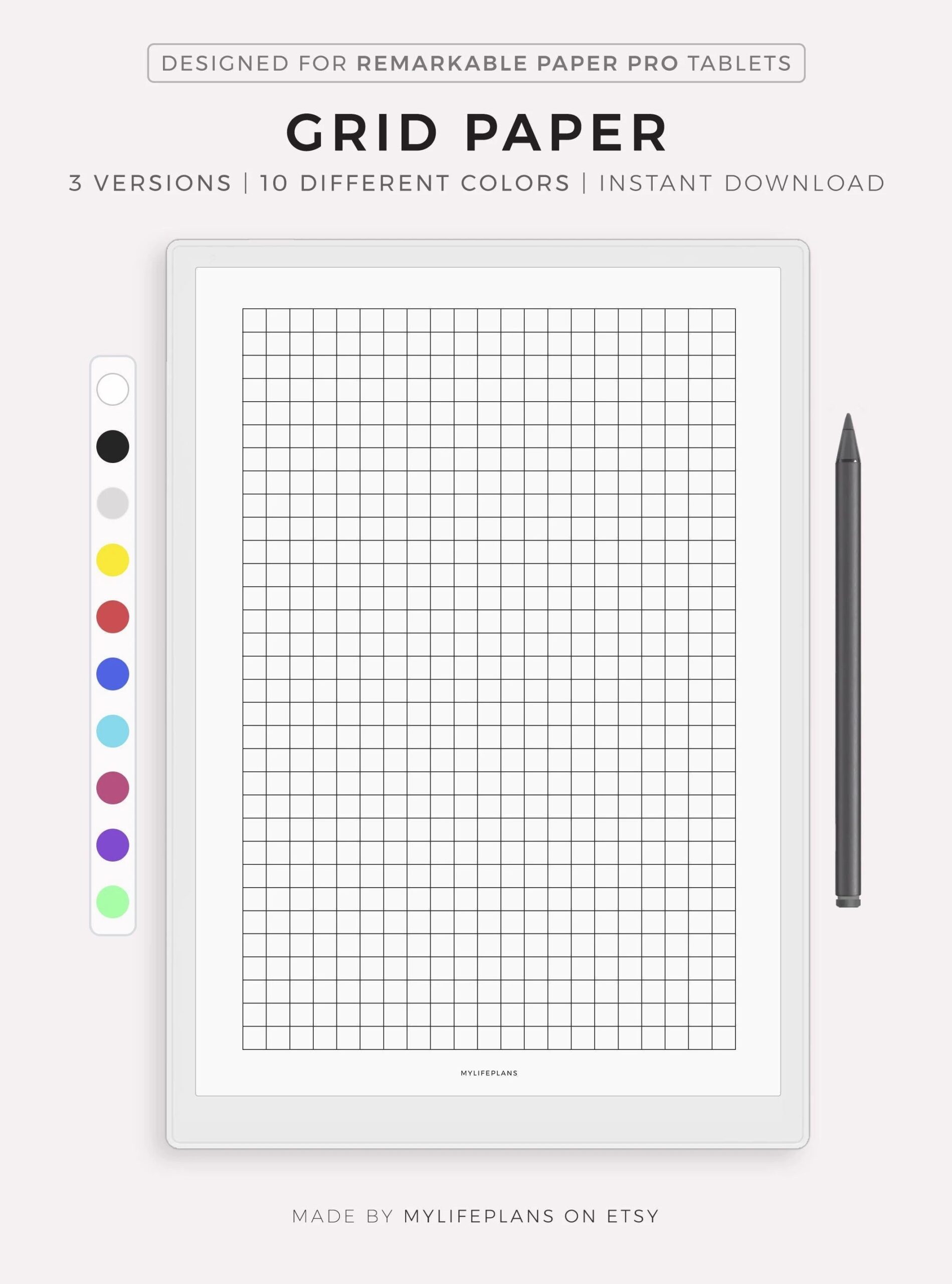 Remarkable 2 Grid Paper Etsy