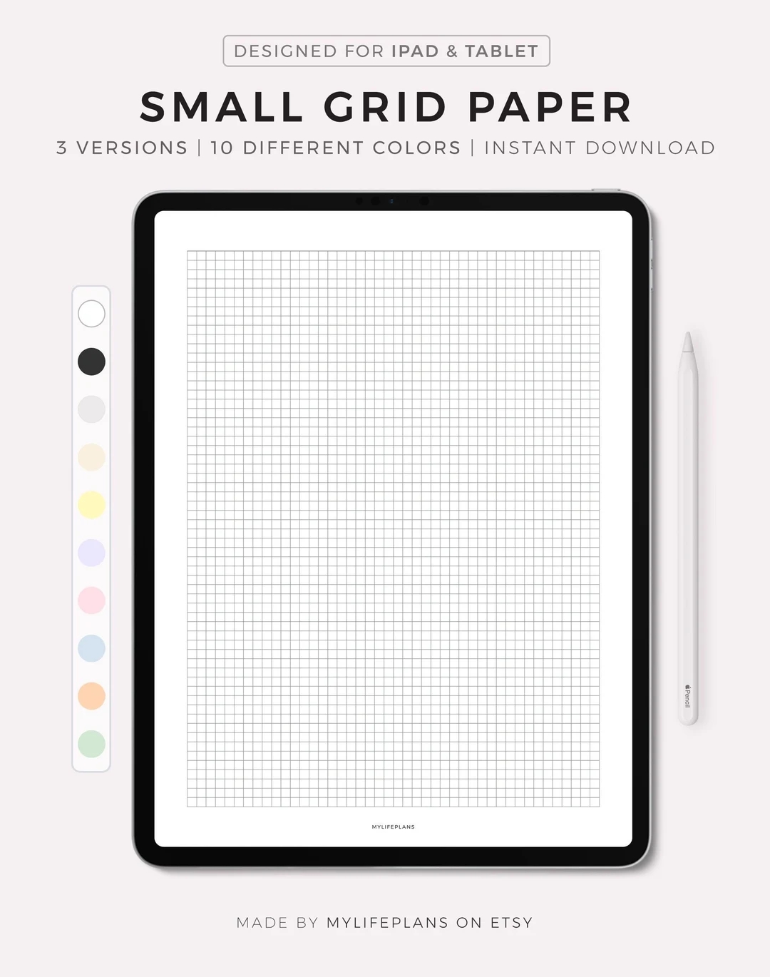 Small Grid Paper Squared Paper Digital Template For Goodnotes Notability Ipad Instant Download Etsy