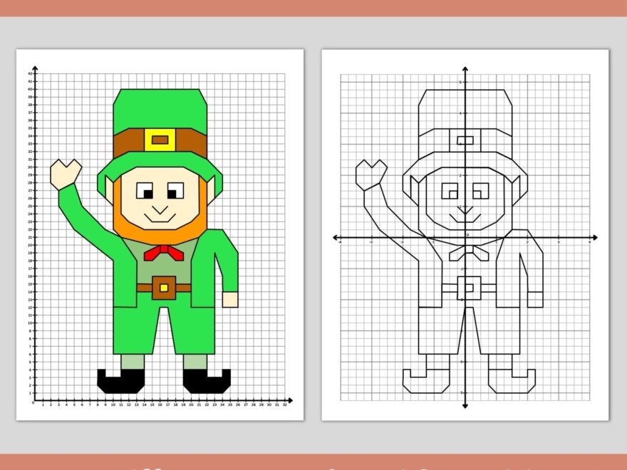 St Patricks Day Leprechaun Coordinate Graph Plane Mystery Picture Quadrant 1 4 Made By Teachers