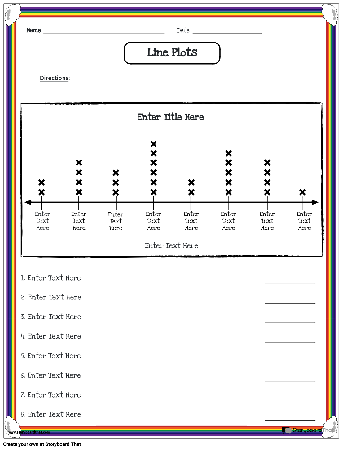 Storyboard That Free Line Plot Worksheets For Teachers