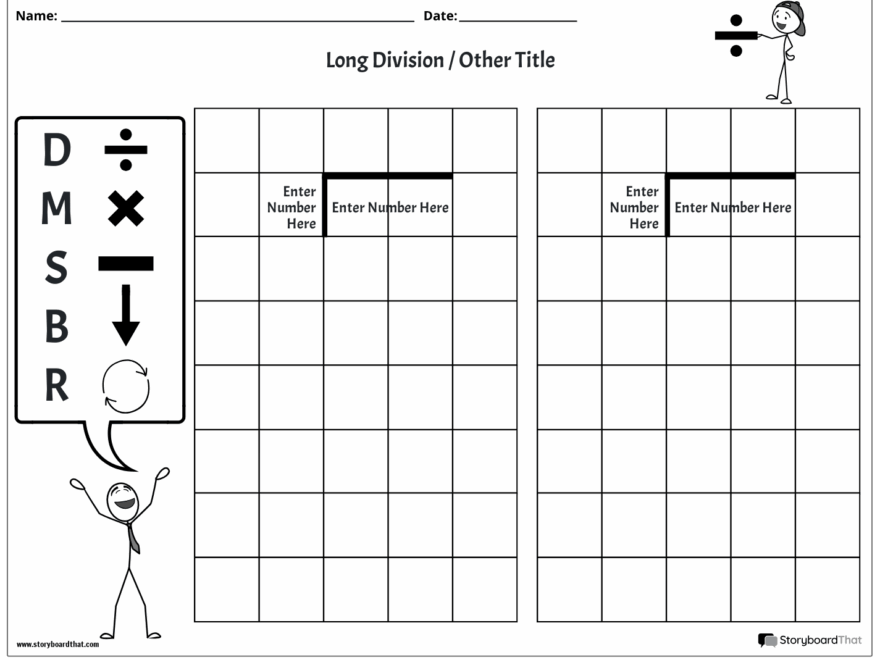 Storyboard That Free Long Division Worksheet Templates