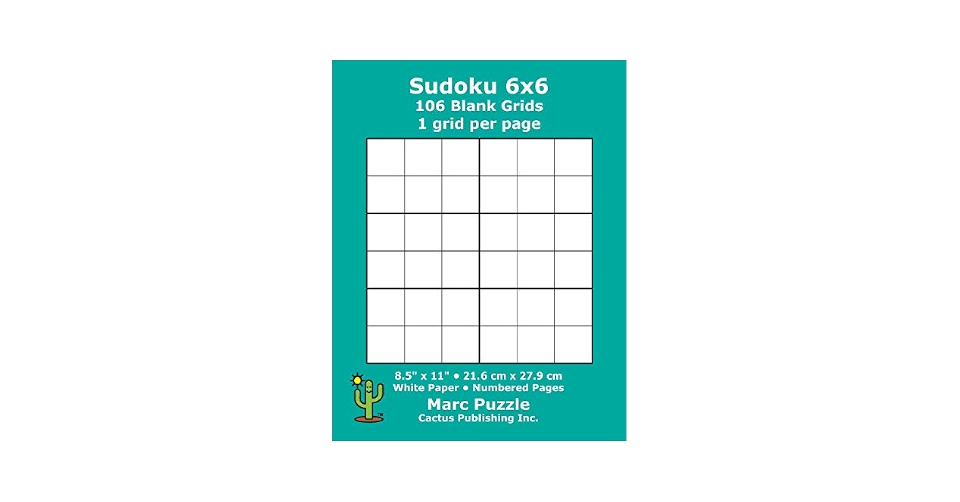 Sudoku 6x6 106 Blank Grids 1 Grid Per Page 8 5 X 11 216 X 279 Mm White Paper Page Numbers Number Place Su Doku Nanpure 6 X 6 Puzzle Template Boards 