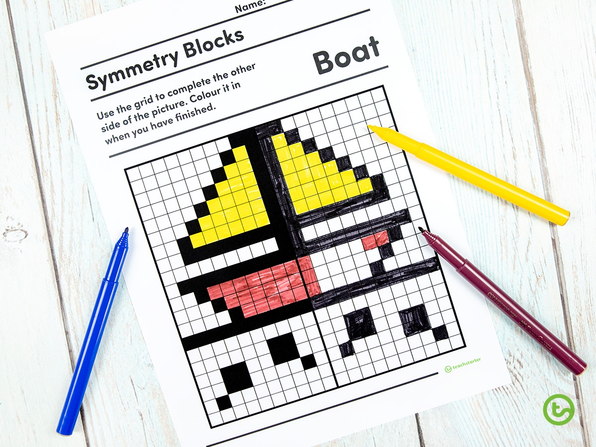 Symmetry For Kids Grid Drawing Activities NEW Resource Teach Starter Symmetry For Kids Grid Drawing Activities NEW Resource Teach Starter