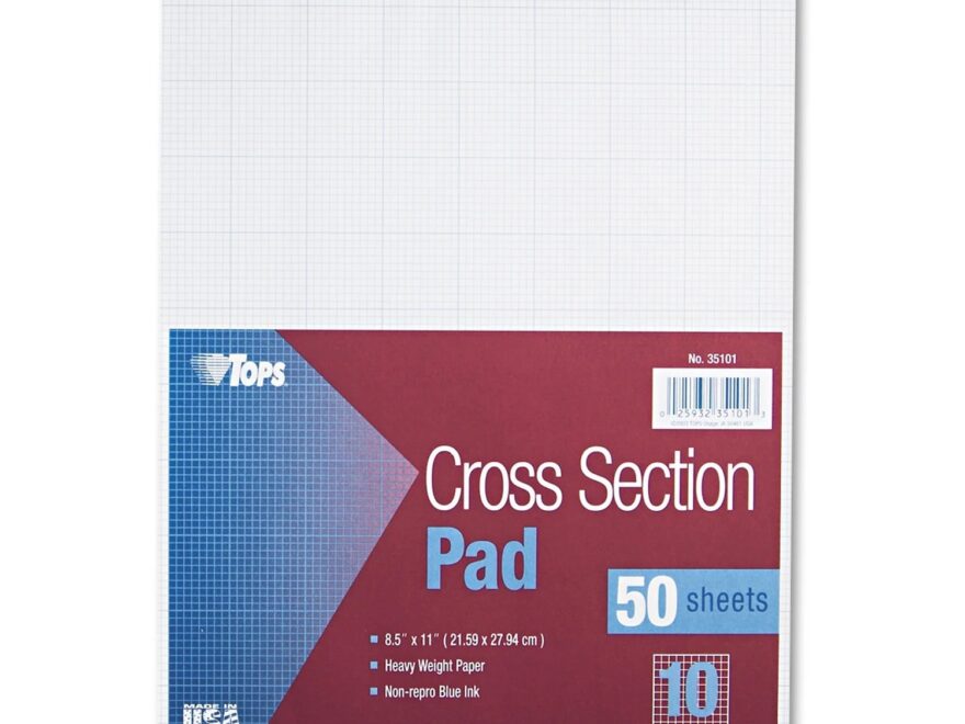 TOPS Engineering Computation Pad School Supplies 8 1 2 X 11 Grid 5x5 Graph Rule Green Tint 100 Sheets 35500 Walmart