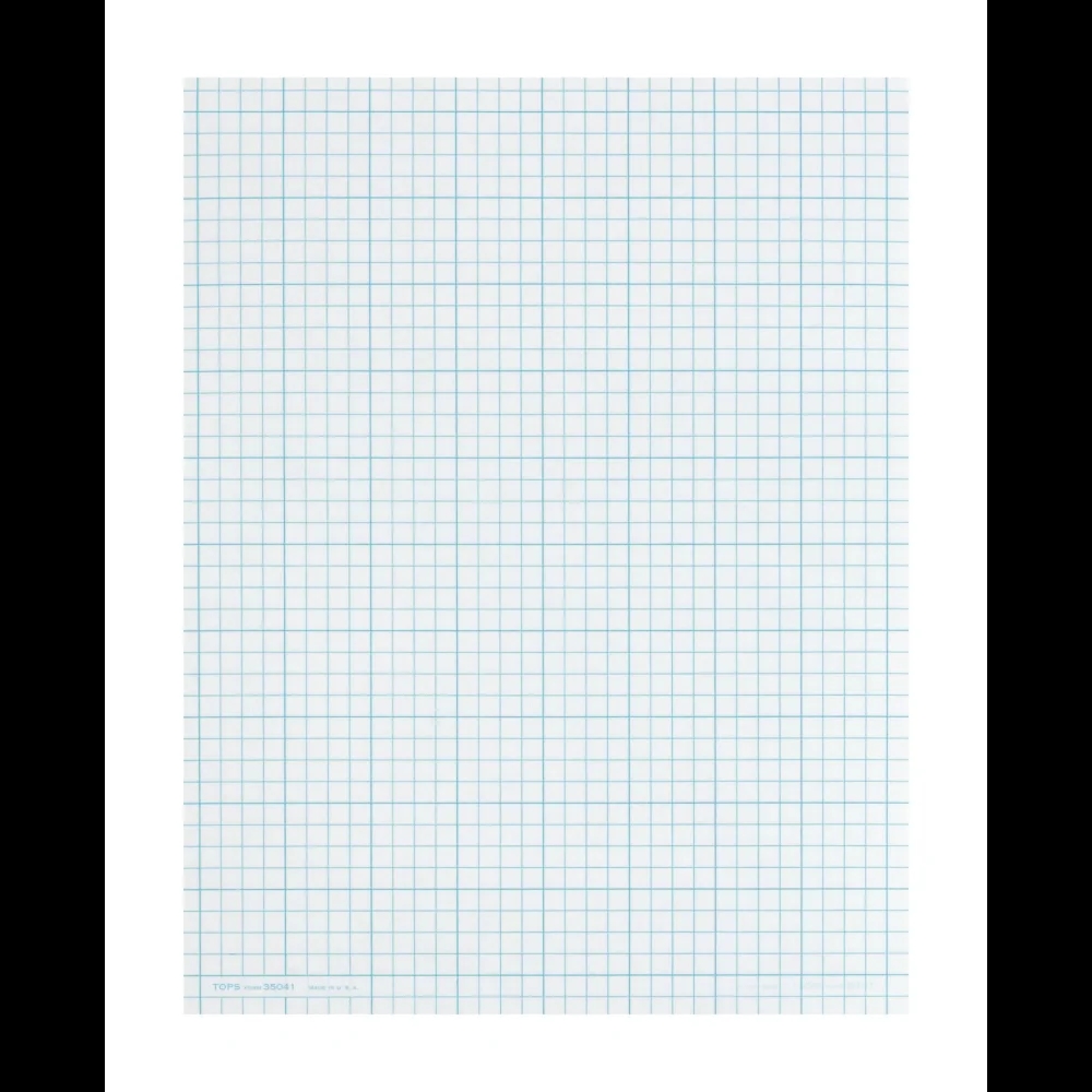 TOPS Quad Ruling Cross Section Pad Letter Size Quadrille Ruled 50 Sheets Office Depot
