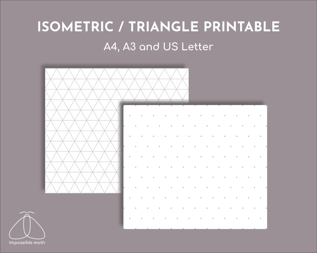 Triangle Printable Paper With 5mm Dot And Line Grid Isometric Gridded A3 A4 US Letter Etsy