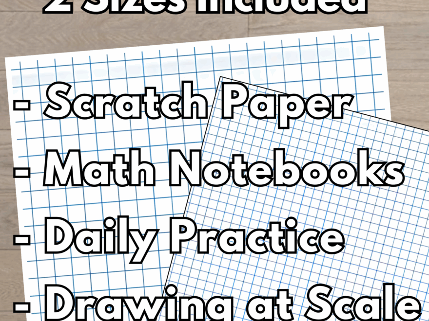 Two Sizes Big Graph Paper Printable Graph Paper Template Math Graphing Paper Math Notebooks Small And Large Grid Size Bundle Free Bonus Multiplication Chart Classful