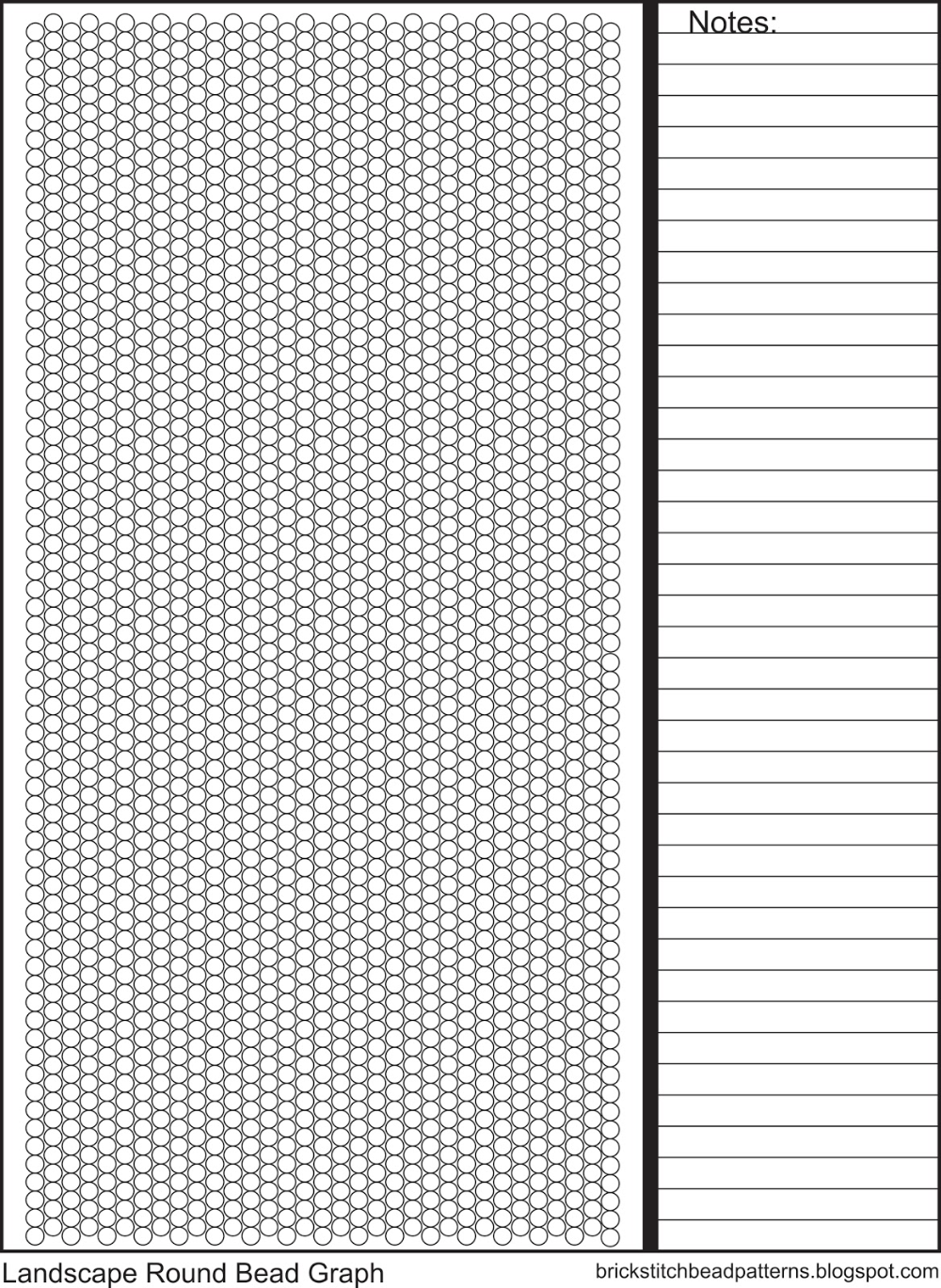 Universal Landscape Round Seed Bead Brick Stitch Graph Paper