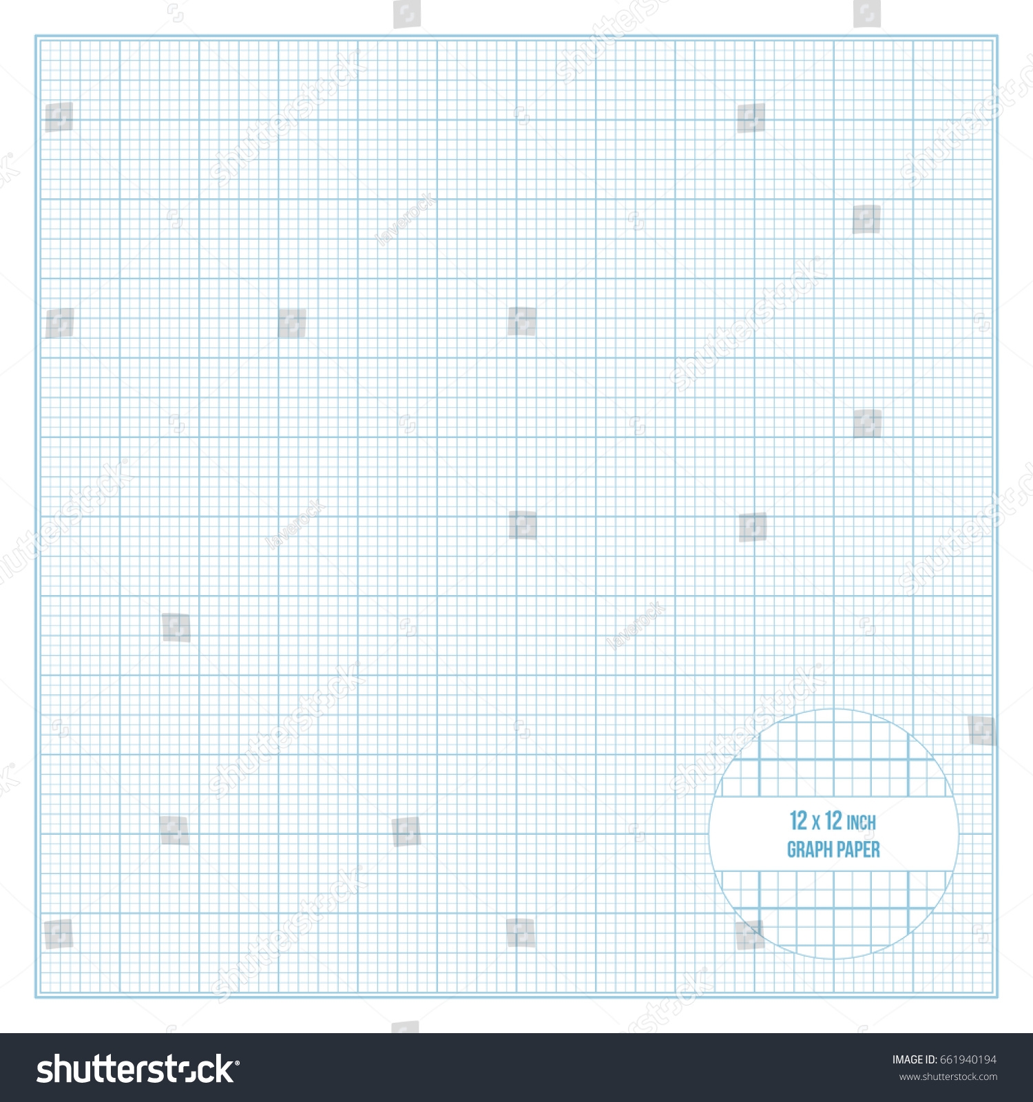 Vector Blue Printable Graph Paper 12x12 Stock Vector Royalty Free 661940194 Shutterstock
